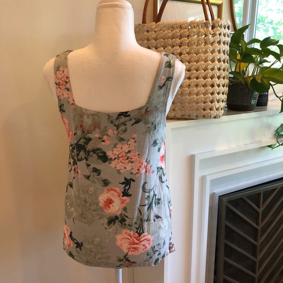Mango - Ming Floral Button Front Tank Top - Size XS - Picture 5 of 6